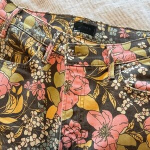 MOTHER Denim, “the hustler ankle” Printed floral Jeans